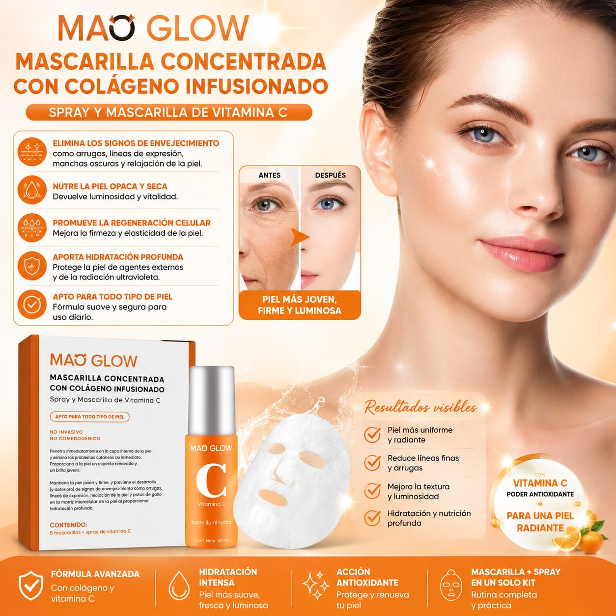 COLAGENO MASCARILLA VITAMINA C CONCENTRADO
