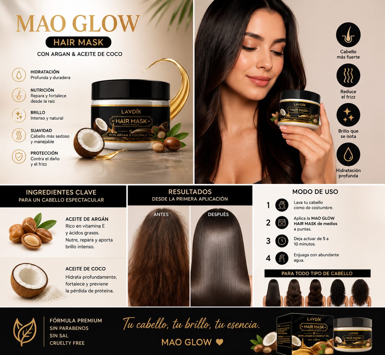 HAIR MASK CREAM MASCARILLA CAPILAR 60gr